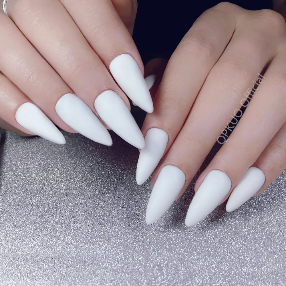 Matte Black Press On Nails Tips With Glue Artificial Short Fake Nails Coffin Shape DIY Finger Tips Manicure Tool