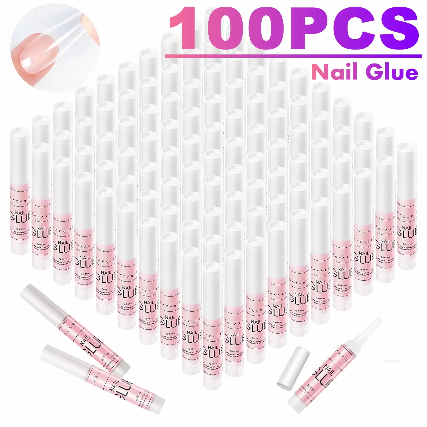 Makartt Super Strong Nail Glue for Press on Nails: Acrylic Nail Tips-Fake Nails-Salon Quality Brush On Quick Dry, Easy Applicate