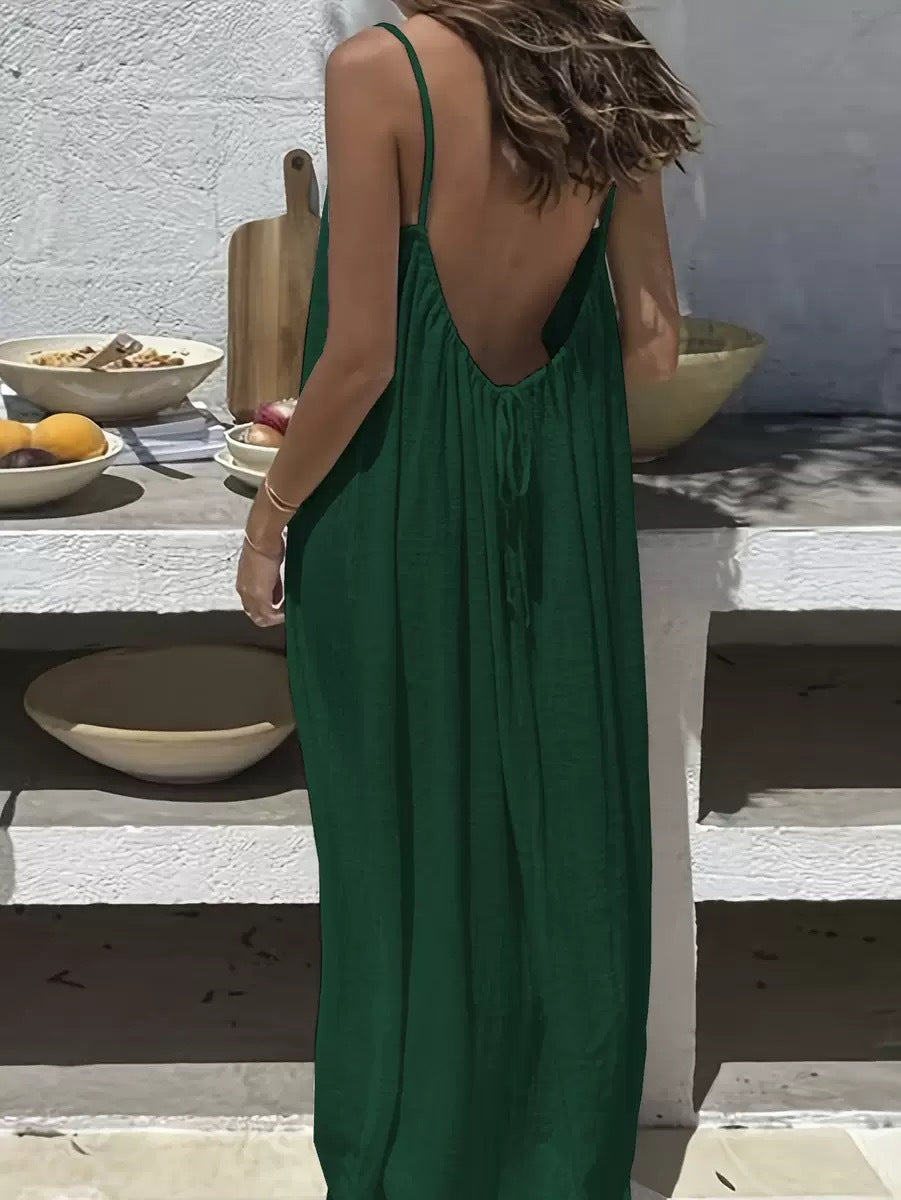 Womens Backless Loose Dress