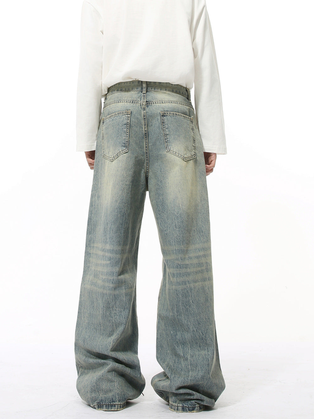 Loose Fit Washed Denim Jeans