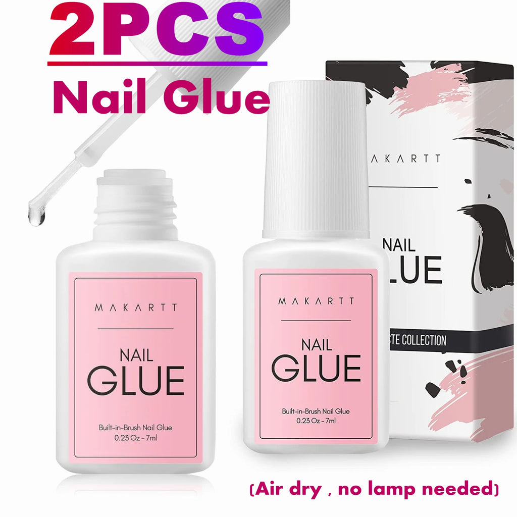 Makartt Super Strong Nail Glue for Press on Nails: Acrylic Nail Tips-Fake Nails-Salon Quality Brush On Quick Dry, Easy Applicate