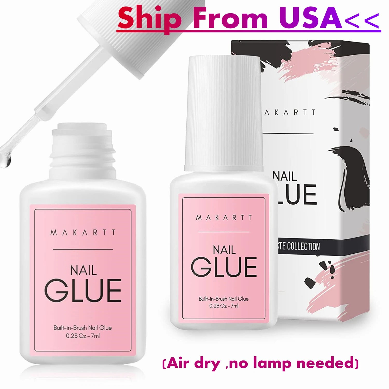 Makartt Super Strong Nail Glue for Press on Nails: Acrylic Nail Tips-Fake Nails-Salon Quality Brush On Quick Dry, Easy Applicate
