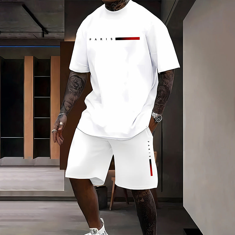Men's Printed Short Sleeve and Shorts Set