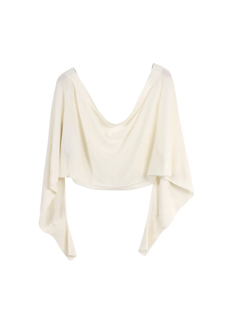 Elegant Loose Fit Shoulder Wrap Cardigan Summer New Fashion Simple Design High End Women's Sweater JYDQD Memory's Starting Point