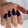 Matte Black Press On Nails Tips With Glue Artificial Short Fake Nails Coffin Shape DIY Finger Tips Manicure Tool