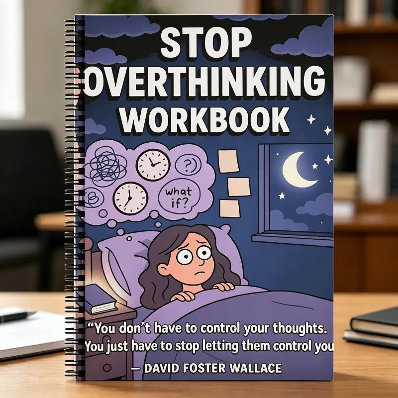 Stop Overthinking Workbook Anxiety Relief Stress Management Guide Mental Wellness Self Help Journal Therapy Aid