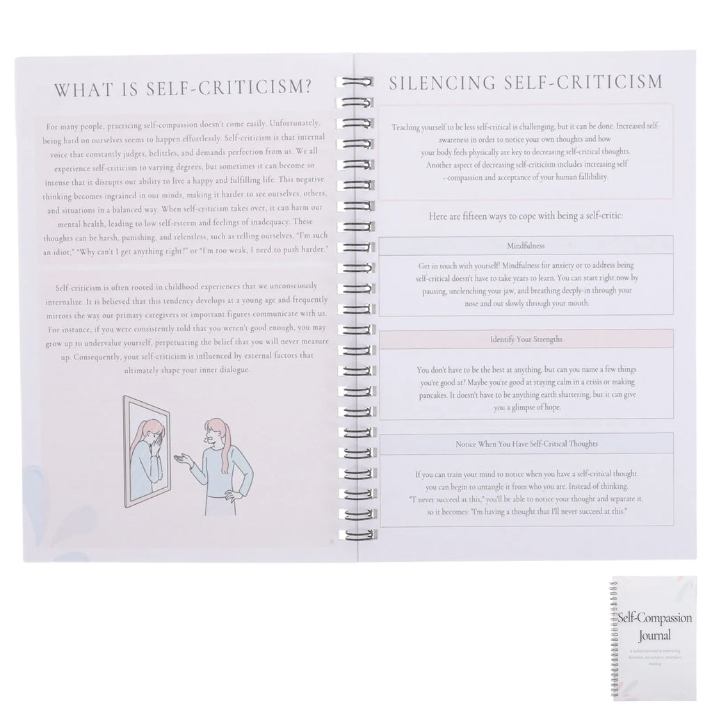 Self-Compassion Journal Gratitude Notebook Personal Growth Guided Prompts Daily Reflection Mindfulness Diary for Women and Men
