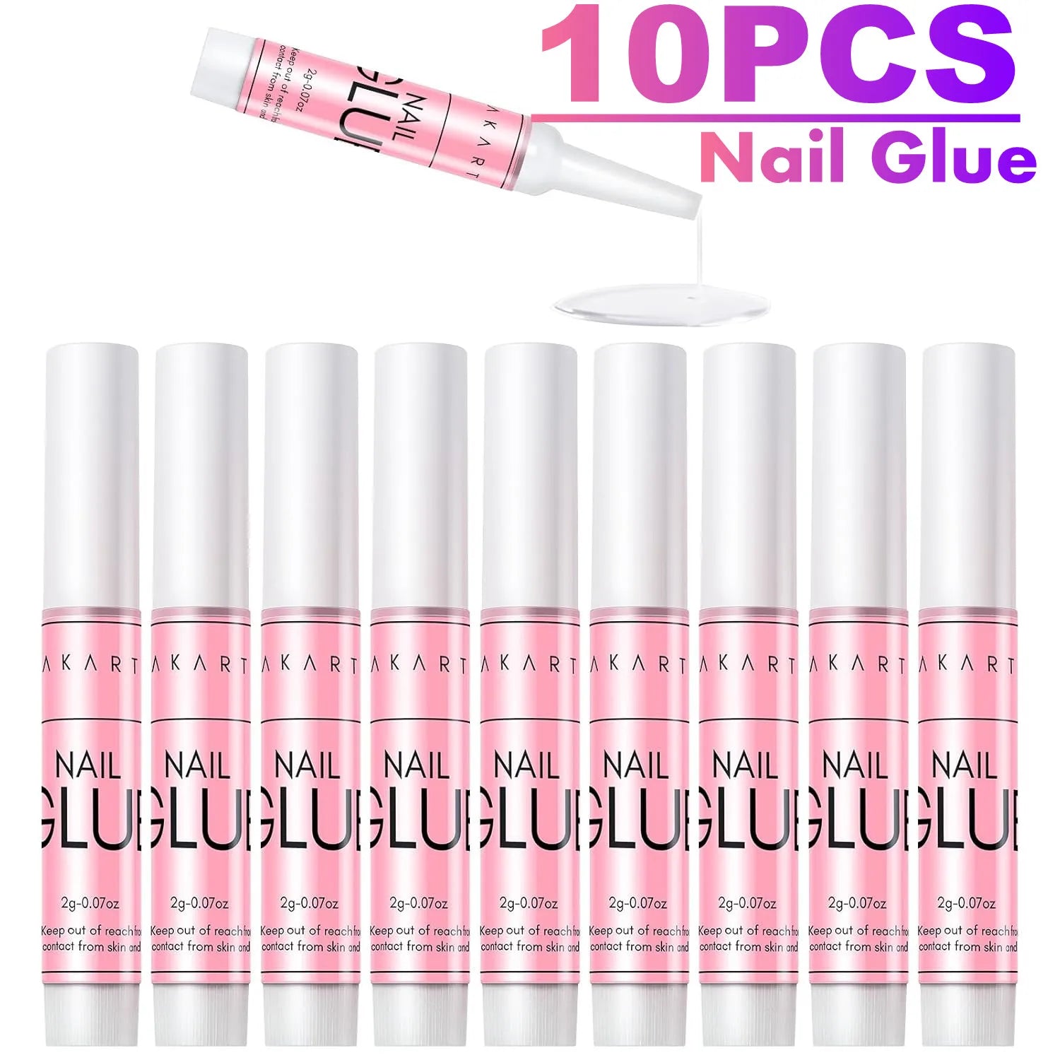 Makartt Super Strong Nail Glue for Press on Nails: Acrylic Nail Tips-Fake Nails-Salon Quality Brush On Quick Dry, Easy Applicate