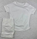 New Four Seasons 2-piece Sports Set Short Sleeve Round Neck Seamless Indoor Yoga Top Boxing Fitness Running Shorts Sports Set