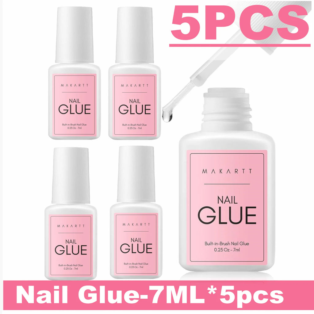 Makartt Super Strong Nail Glue for Press on Nails: Acrylic Nail Tips-Fake Nails-Salon Quality Brush On Quick Dry, Easy Applicate