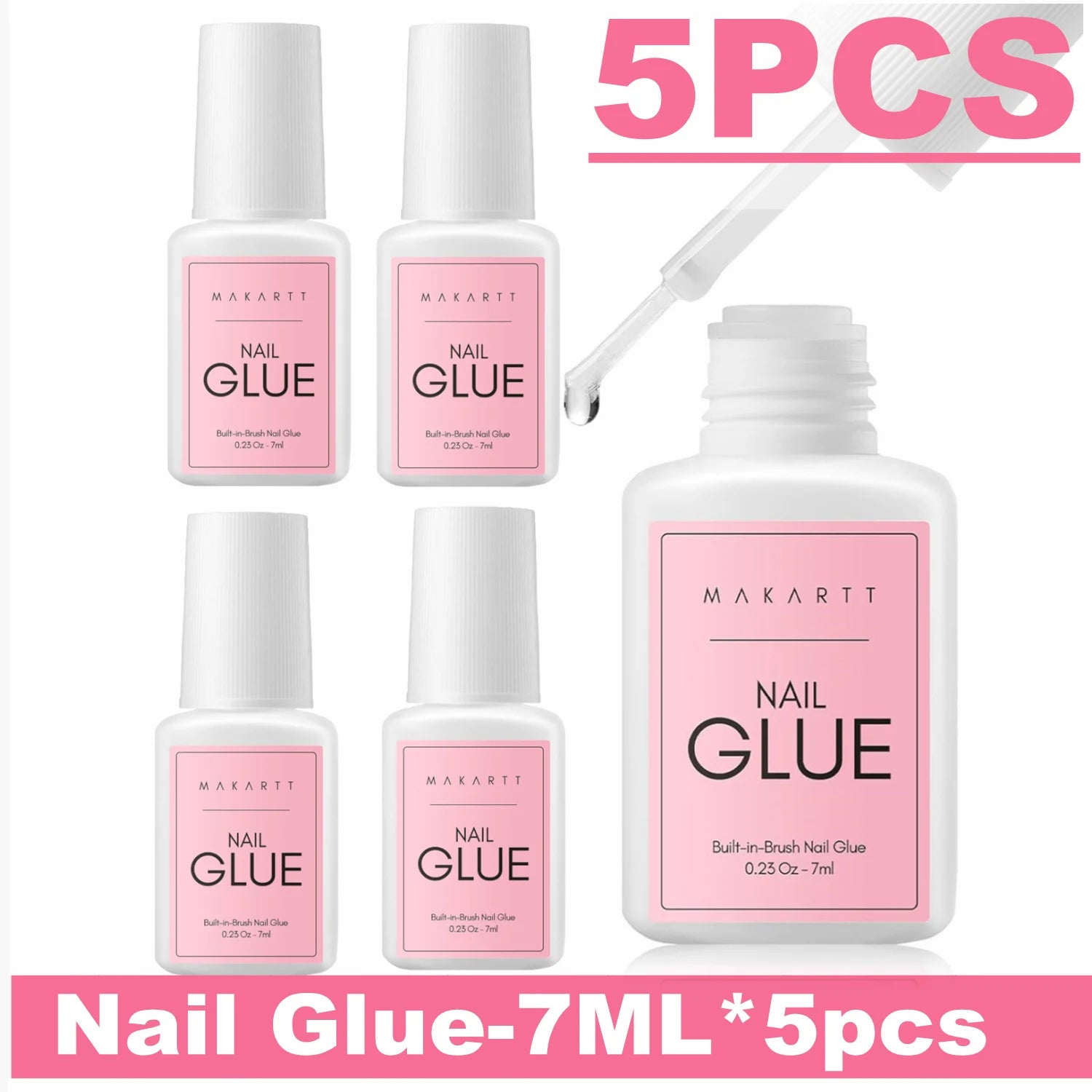 Makartt Super Strong Nail Glue for Press on Nails: Acrylic Nail Tips-Fake Nails-Salon Quality Brush On Quick Dry, Easy Applicate