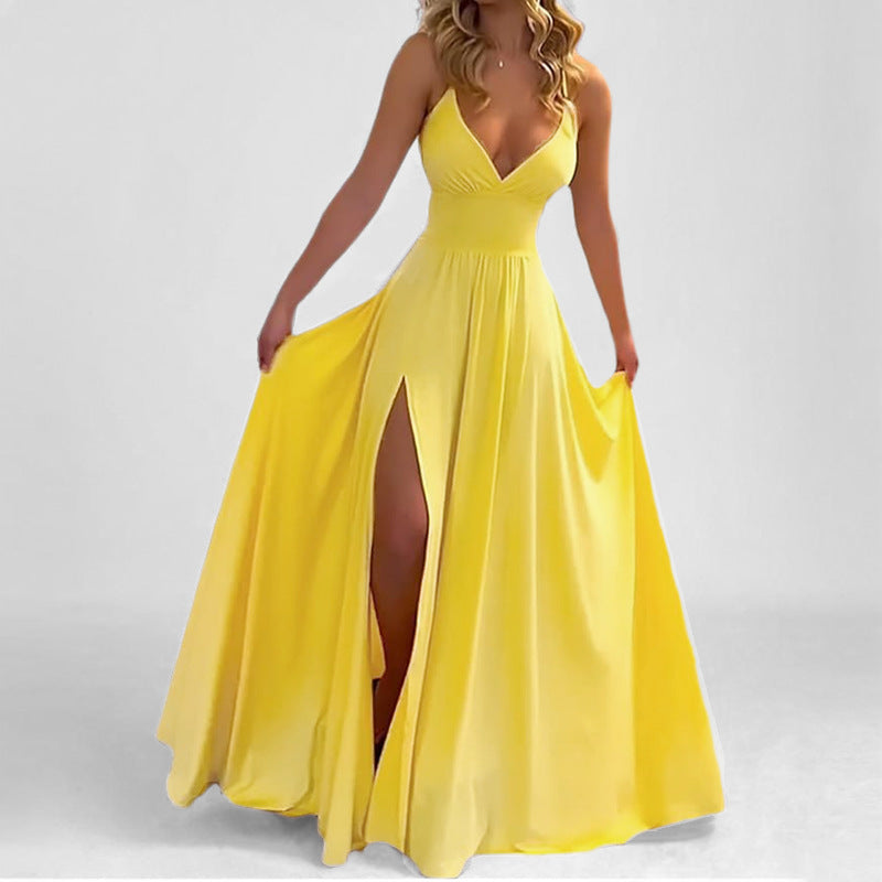 Elegant V-Neck Backless Long Dress